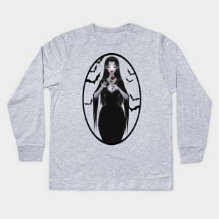 Morticia Addams Kids Long Sleeve T-Shirt